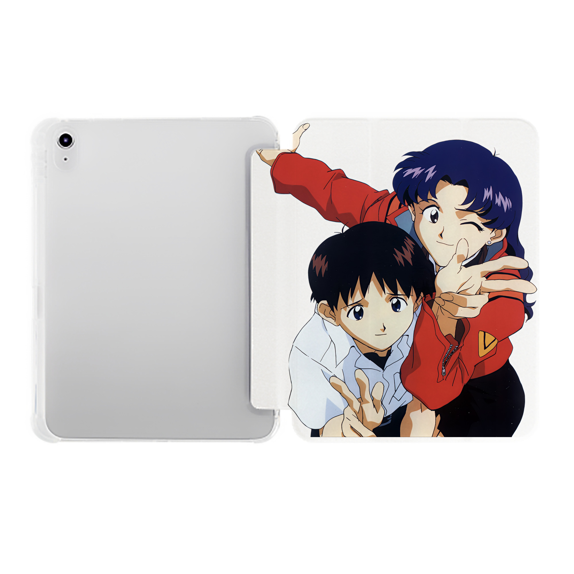 （画像用） EVA 新世紀エヴァンゲリオン IPad ケース ペン収納付き 三つ折りスタンド PUレザー×シリコン 対応機種9.5/10.5/10.9インチ